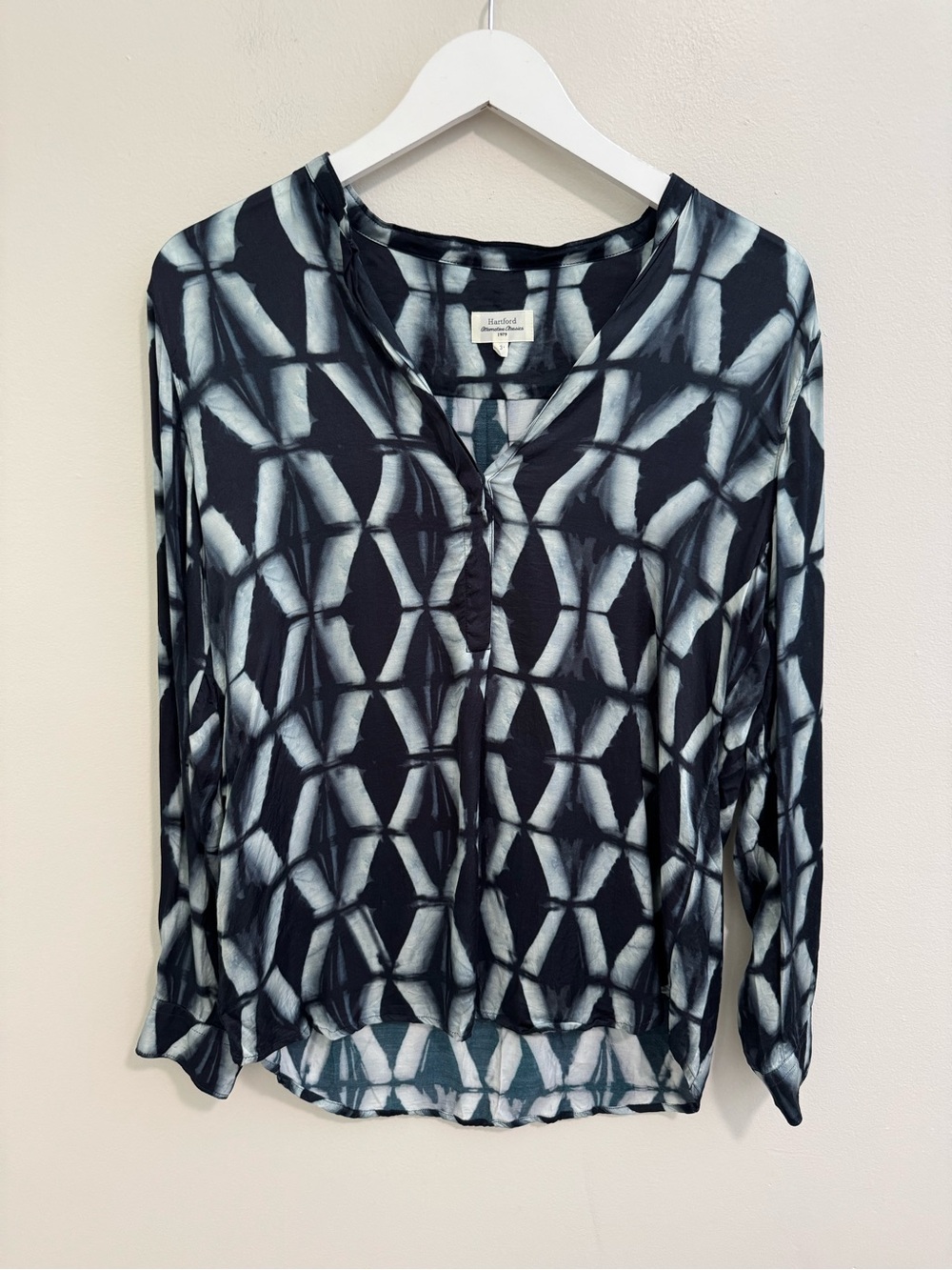Hartford Blue Geometric Print Blouse